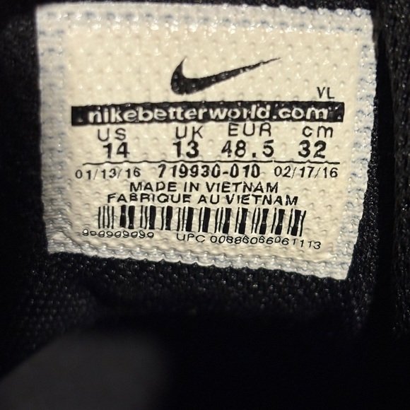 Men's Nike Alpha Pro 2 TD 'Black' Football Cleats Low Cut 719930 010 Size 14 - Picture 8 of 10